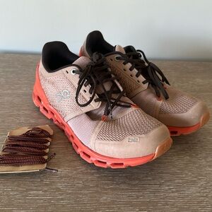 On Cloudstratus 1.0 Orange Brown Flare Athletic Running Sneakers Women's 8 Shoes